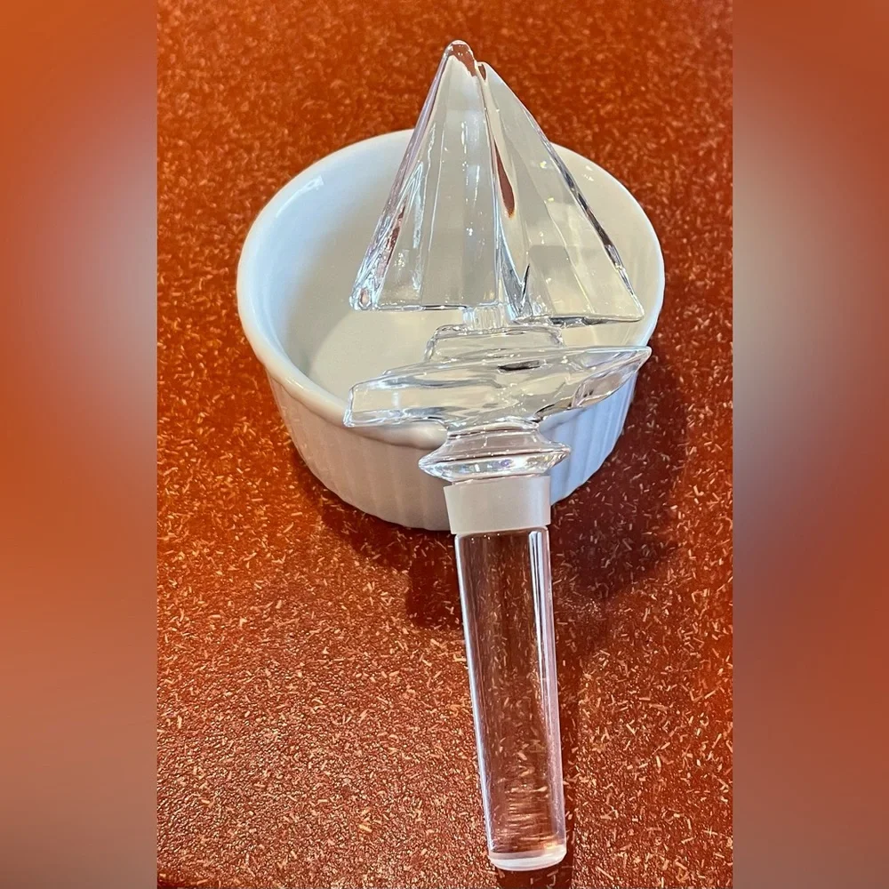 Mikasa Regatta Crystal Sail Boat Wine Bottle Stopper